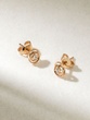 Rose Gold Stud Earrings K18 with Brilliants