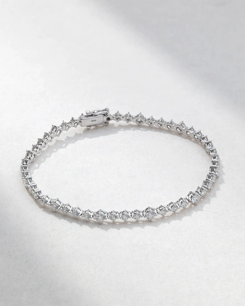 White Gold Bracelet in 18K with Brilliant-Cut Diamonds